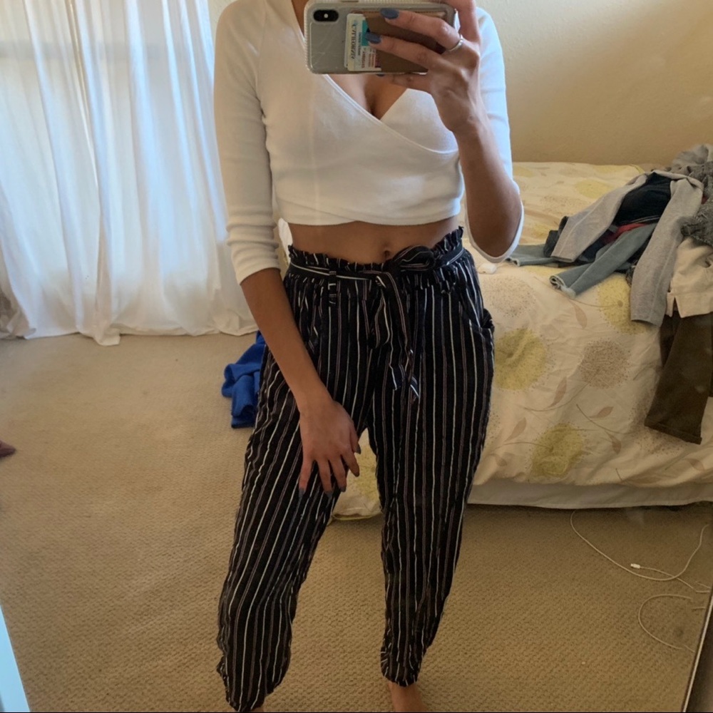 Striped flowy pants